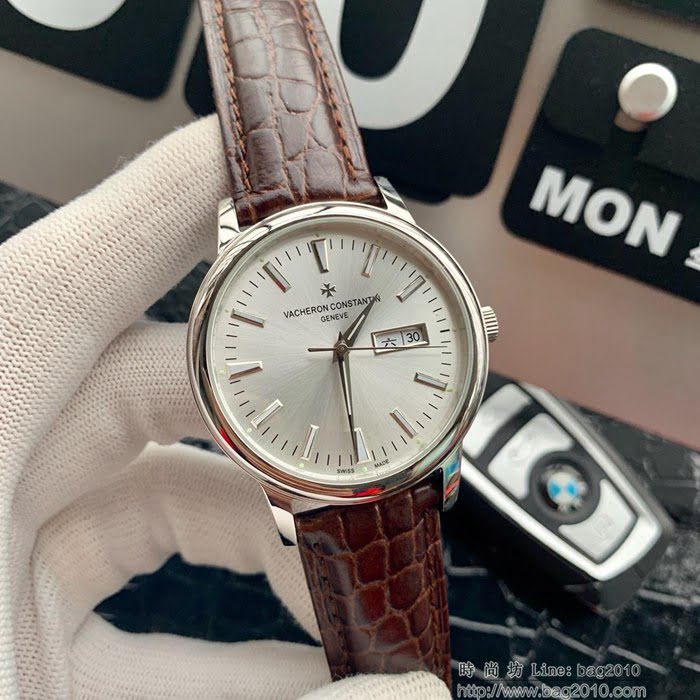 江詩丹頓 Vacheron Constantin 傳承系列 經典大三針 自動機械 小牛皮錶帶 精選男士腕表  wssb3854